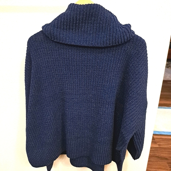 Ann Taylor Cowl Neck Sweater Navy - Picture 4 of 7